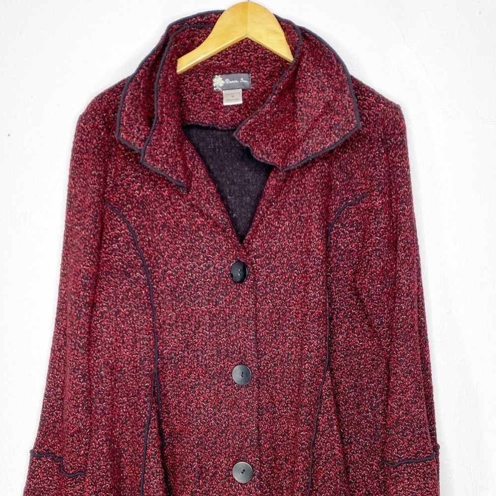 Damee Inc Women's Size M Jacket Red Black Collared